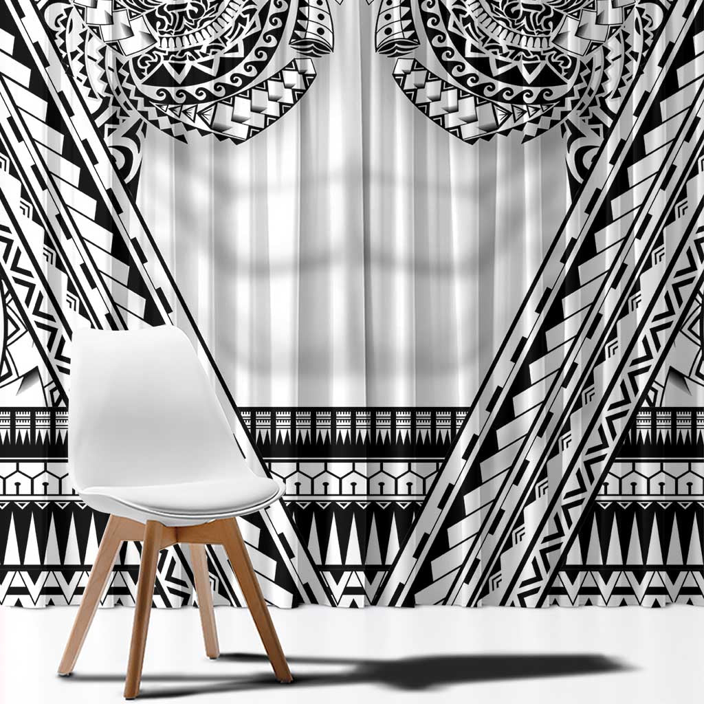 Polynesian Tattoo Inspired Cosplay Costume Window Curtain Tribal Warrior White LT05 - Polynesian Pride