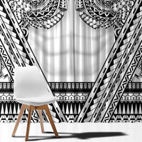 Polynesian Tattoo Inspired Cosplay Costume Window Curtain Tribal Warrior White LT05 - Polynesian Pride