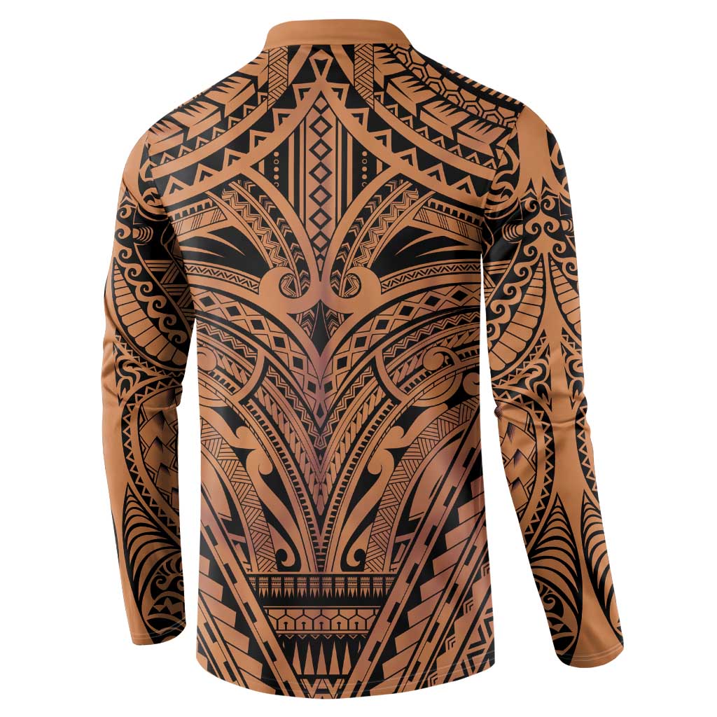 Polynesian Tattoo Inspired Cosplay Costume Button Sweatshirt Tribal Warrior - Polynesian Pride