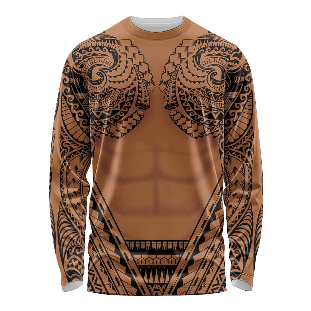 Polynesian Tattoo Inspired Cosplay Costume Long Sleeve Shirt Tribal Warrior - Polynesian Pride