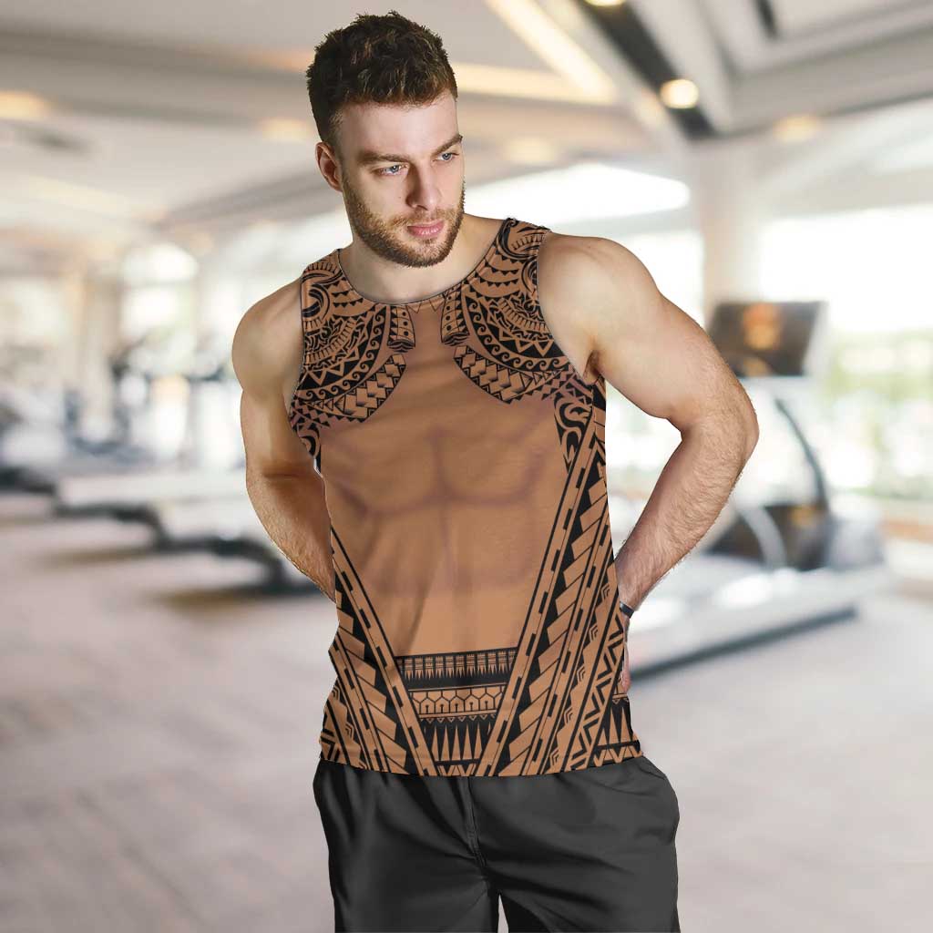 Polynesian Tattoo Inspired Cosplay Costume Men Tank Top Tribal Warrior - Polynesian Pride