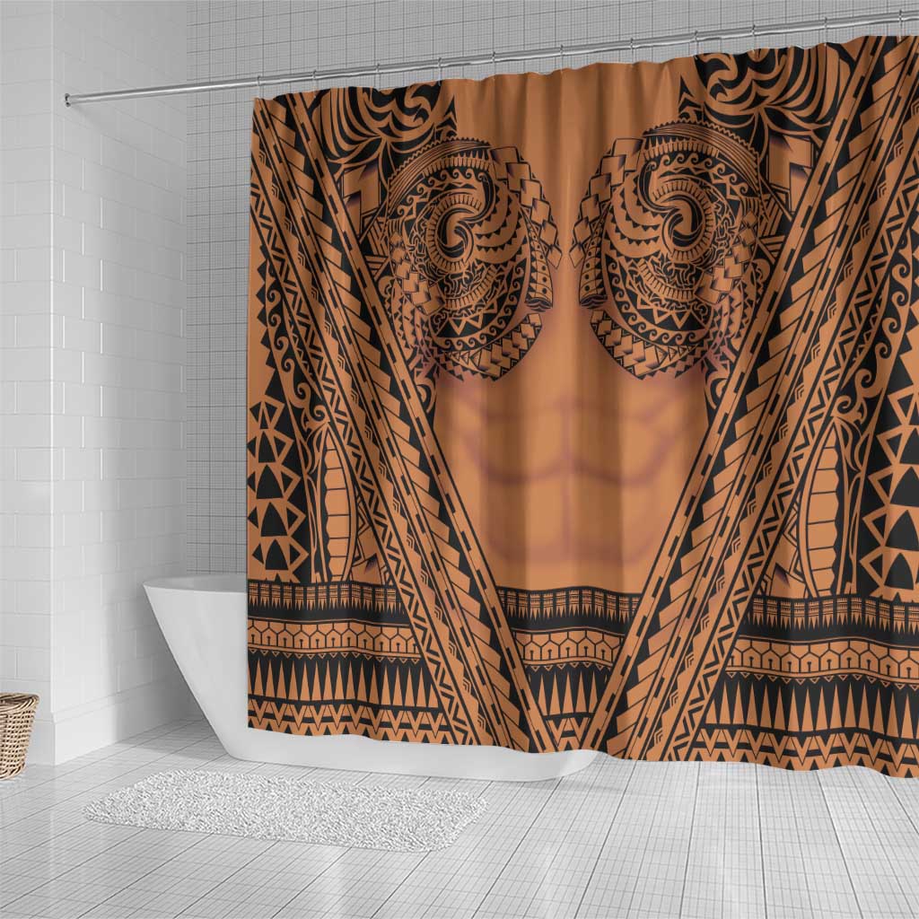 Polynesian Tattoo Inspired Cosplay Costume Shower Curtain Tribal Warrior LT05 - Polynesian Pride