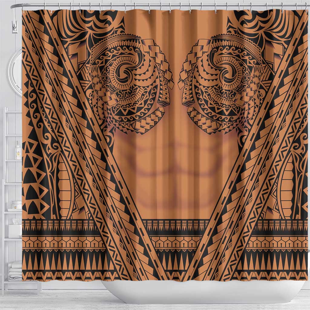 Polynesian Tattoo Inspired Cosplay Costume Shower Curtain Tribal Warrior LT05 - Polynesian Pride
