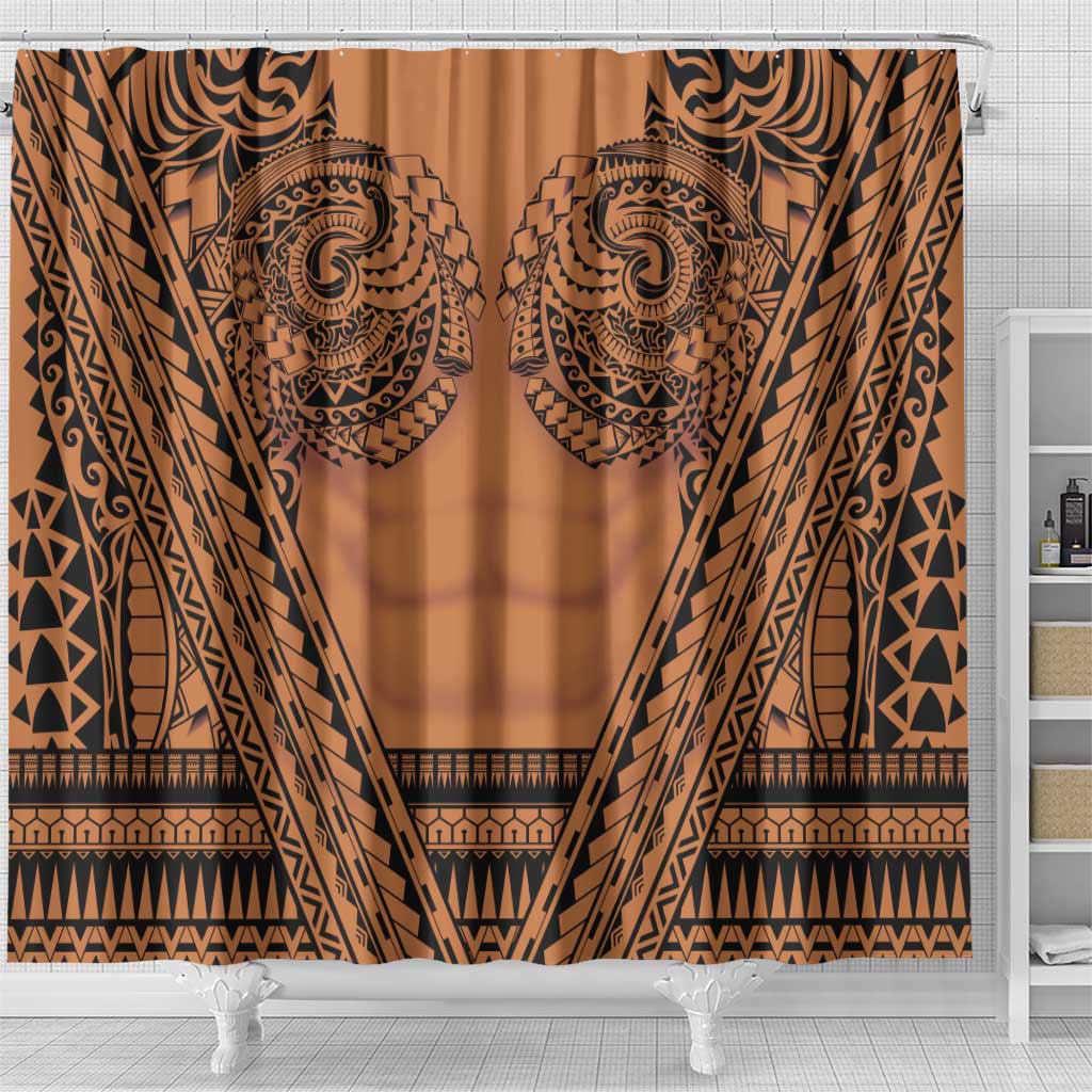Polynesian Tattoo Inspired Cosplay Costume Shower Curtain Tribal Warrior LT05 - Polynesian Pride