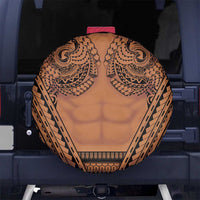 Polynesian Tattoo Inspired Cosplay Costume Spare Tire Cover Tribal Warrior LT05 No hole Brown - Polynesian Pride