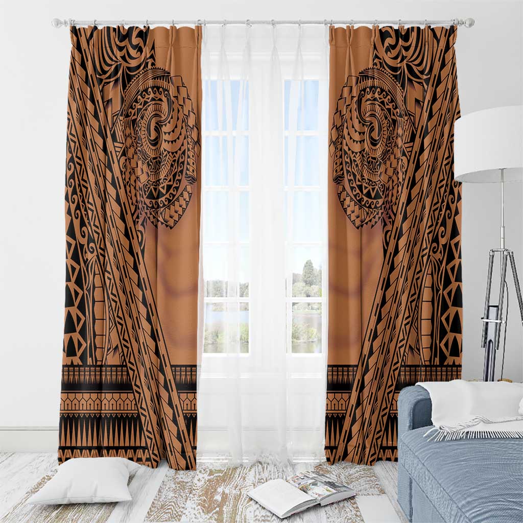 Polynesian Tattoo Inspired Cosplay Costume Window Curtain Tribal Warrior LT05 - Polynesian Pride