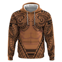 Polynesian Tattoo Inspired Cosplay Costume Zip Hoodie Tribal Warrior - Polynesian Pride