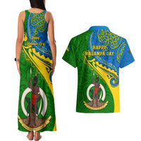 malampa-day-couples-matching-tank-maxi-dress-and-hawaiian-shirt-sand-drawing-vanuatuan-pattern