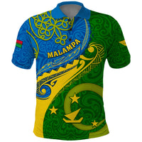 Malampa Day Polo Shirt Sand Drawing Vanuatuan Pattern LT05 Green - Polynesian Pride