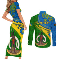 personalized-malampa-day-couples-matching-short-sleeve-bodycon-dress-and-long-sleeve-button-shirts-sand-drawing-vanuatuan-pattern