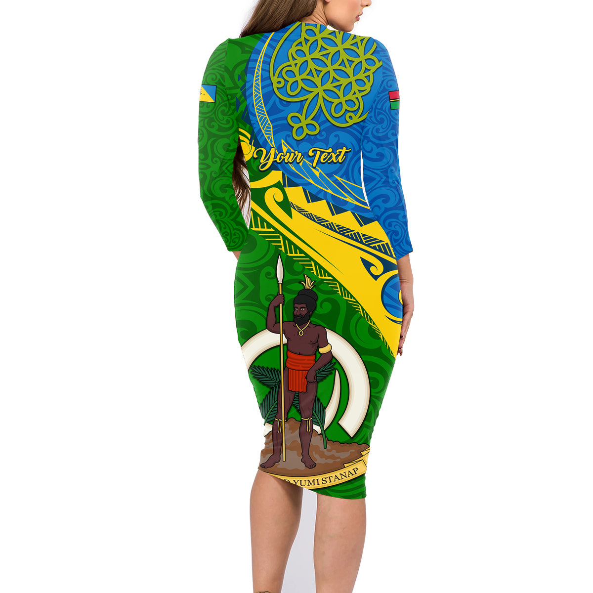 Personalized Malampa Day Family Matching Long Sleeve Bodycon Dress and Hawaiian Shirt Sand Drawing Vanuatuan Pattern LT05 - Polynesian Pride