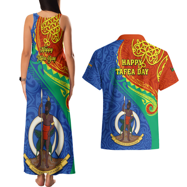 Tafea Day Couples Matching Off Shoulder Maxi Dress and Hawaiian Shirt Proud To Be A Ni-Van Beauty Pacific Flower LT03 main image 0