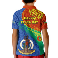 Tafea Day Kid Polo Shirt Sand Drawing Vanuatuan Pattern LT05 - Polynesian Pride