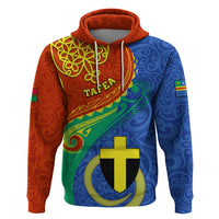 Personalized Tafea Day Hoodie Sand Drawing Vanuatuan Pattern LT05 Blue - Polynesian Pride
