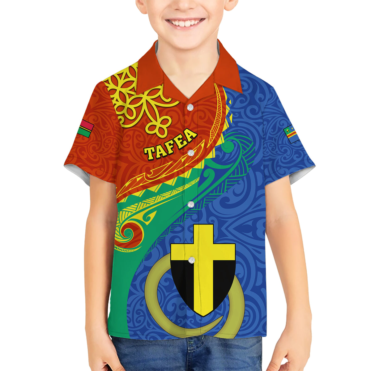 personalized-tafea-day-kid-hawaiian-shirt-sand-drawing-vanuatuan-pattern