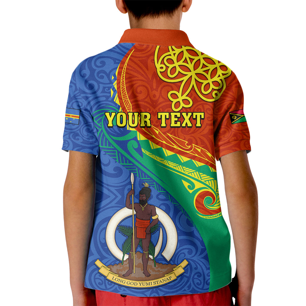 Personalized Tafea Day Kid Polo Shirt Sand Drawing Vanuatuan Pattern LT05 - Polynesian Pride