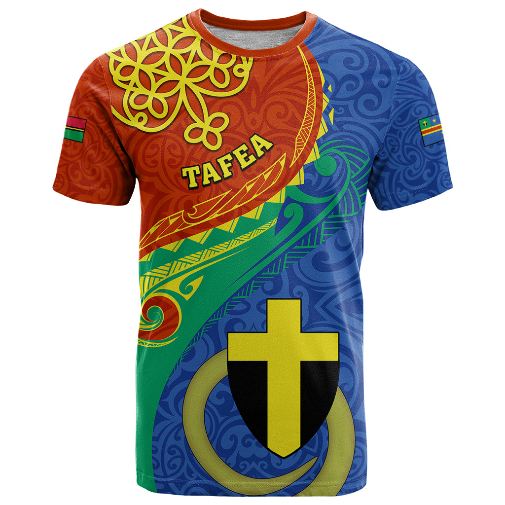 Personalized Tafea Day T Shirt Sand Drawing Vanuatuan Pattern LT05 Blue - Polynesian Pride