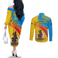 torba-day-couples-matching-off-the-shoulder-long-sleeve-dress-and-long-sleeve-button-shirts-sand-drawing-vanuatuan-pattern