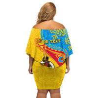 Personalized Torba Day Family Matching Off Shoulder Short Dress and Hawaiian Shirt Sand Drawing Vanuatuan Pattern LT05 - Polynesian Pride