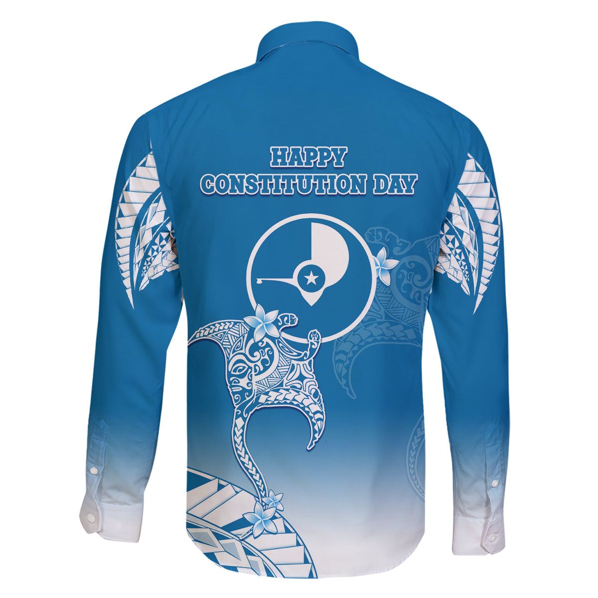 FSM Yap Constitution Day Family Matching Summer Maxi Dress and Hawaiian Shirt Polynesian Batoids LT05 - Polynesian Pride