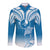 FSM Yap Constitution Day Long Sleeve Button Shirt Polynesian Batoids LT05 Unisex Blue - Polynesian Pride