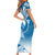 FSM Yap Constitution Day Short Sleeve Bodycon Dress Polynesian Batoids LT05 - Polynesian Pride