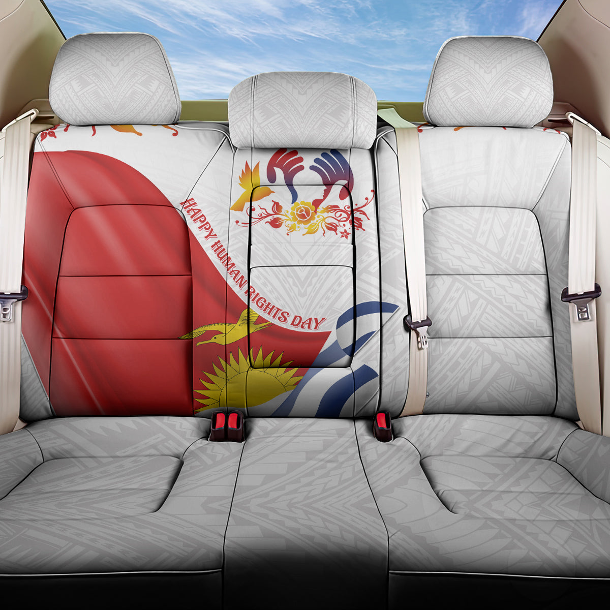 Kiribati Human Rights Day Back Car Seat Cover Polynesian Style