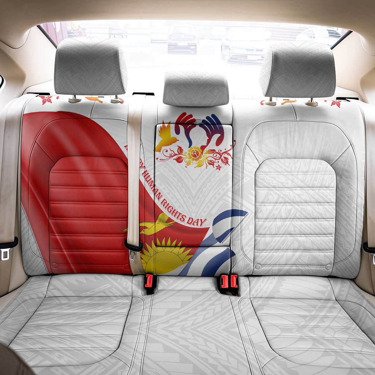 Kiribati Human Rights Day Back Car Seat Cover Polynesian Style