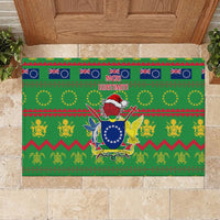 Cook Islands Christmas Rubber Doormat Santa Coat Of Arms Meri Kiritimiti LT05 - Polynesian Pride
