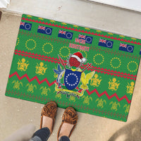 Cook Islands Christmas Rubber Doormat Santa Coat Of Arms Meri Kiritimiti LT05 - Polynesian Pride