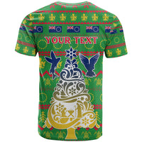 Personalised Cook Islands Christmas T Shirt Santa Coat Of Arms Meri Kiritimiti LT05 - Polynesian Pride