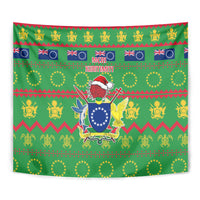 Cook Islands Christmas Tapestry Santa Coat Of Arms Meri Kiritimiti LT05 - Polynesian Pride