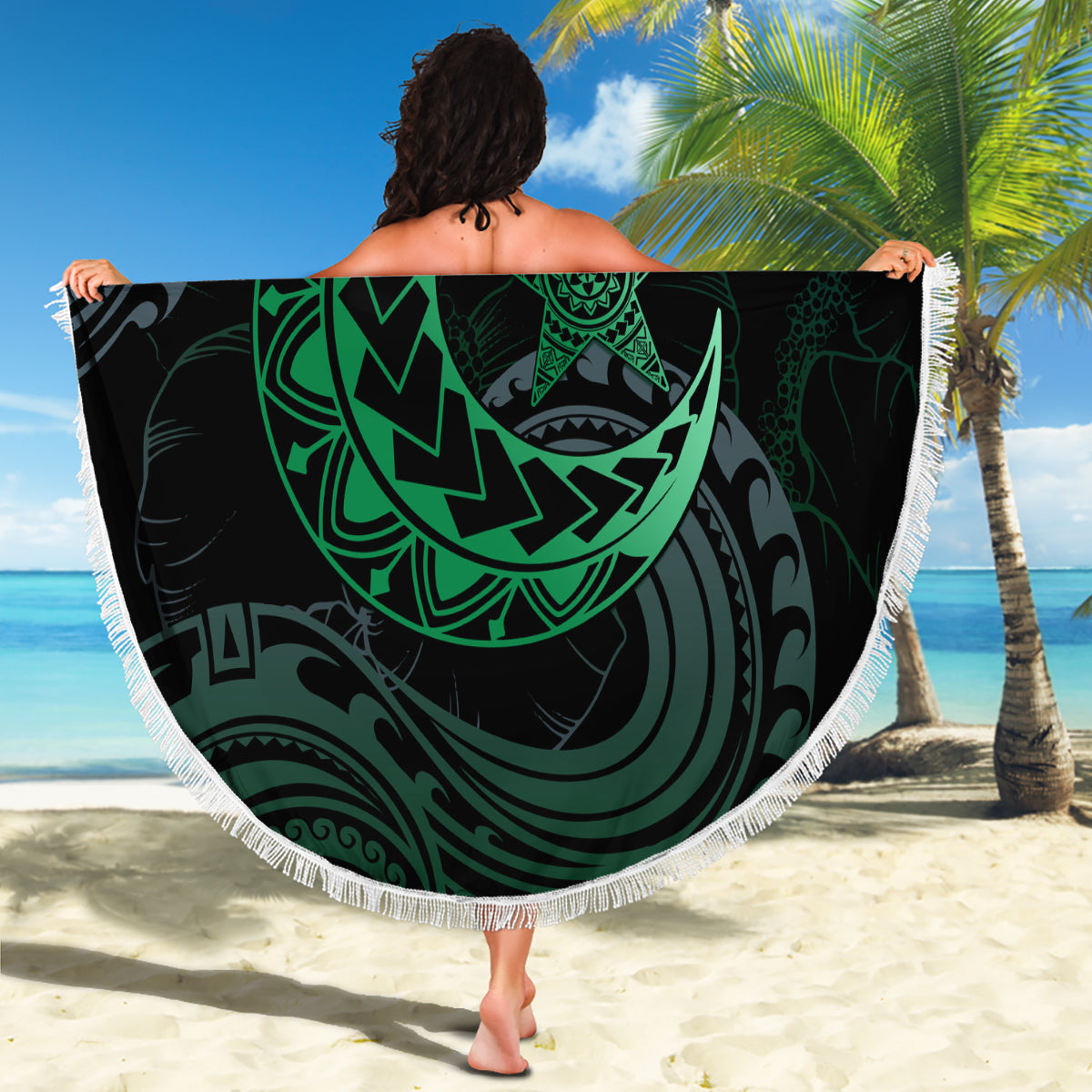 Polynesia Beach Blanket With Islam Crescent And Star LT05 - Wonder Print Shop