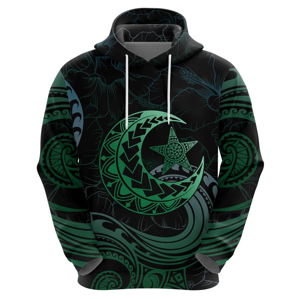 Personalised Polynesia Hoodie With Islam Crescent And Star LT05 - Polynesian Pride