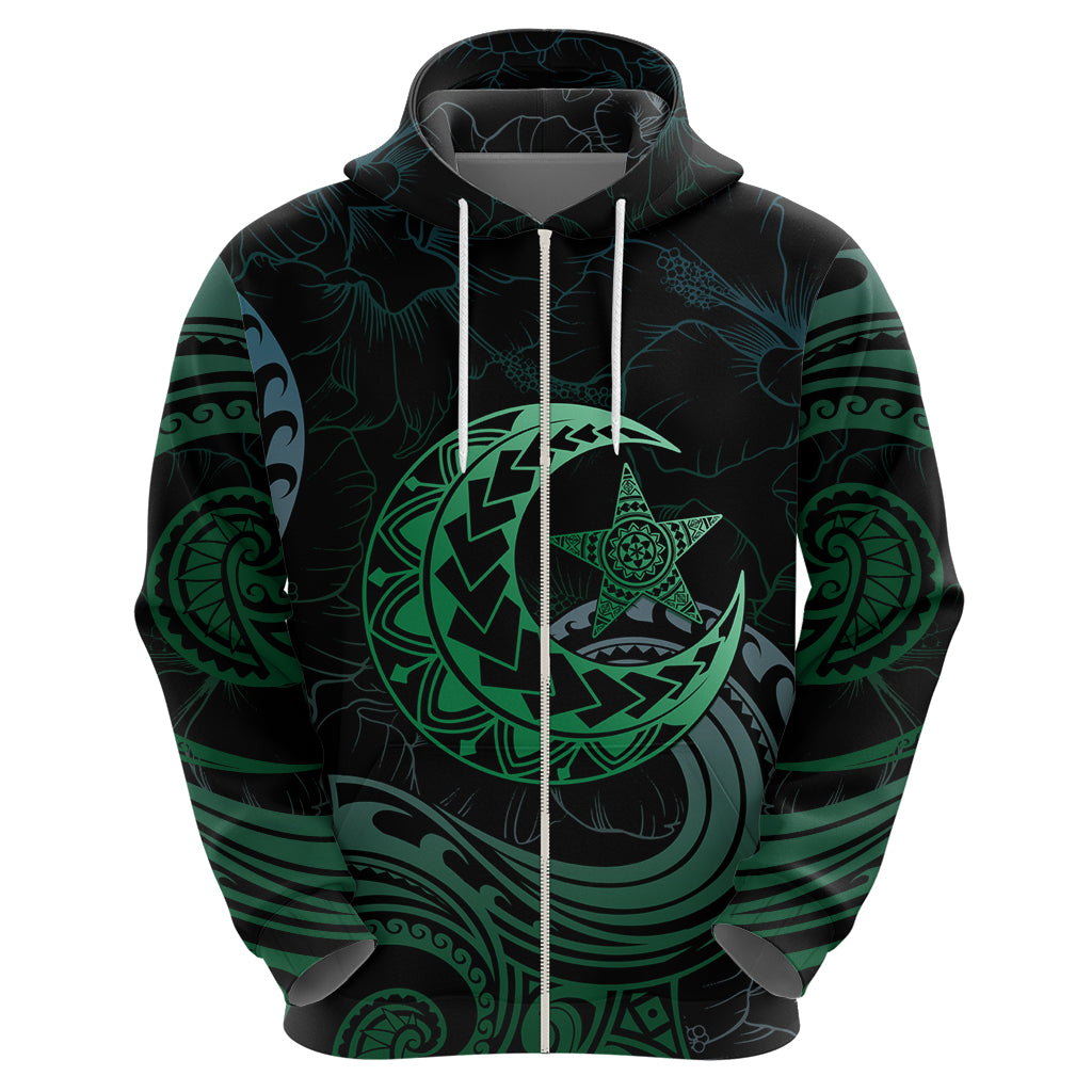 Personalised Polynesia Hoodie With Islam Crescent And Star LT05 - Polynesian Pride