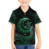 Personalised Polynesia Kid Hawaiian Shirt With Islam Crescent And Star LT05 Kid Green - Polynesian Pride