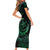 Personalised Polynesia Short Sleeve Bodycon Dress With Islam Crescent And Star LT05 - Polynesian Pride