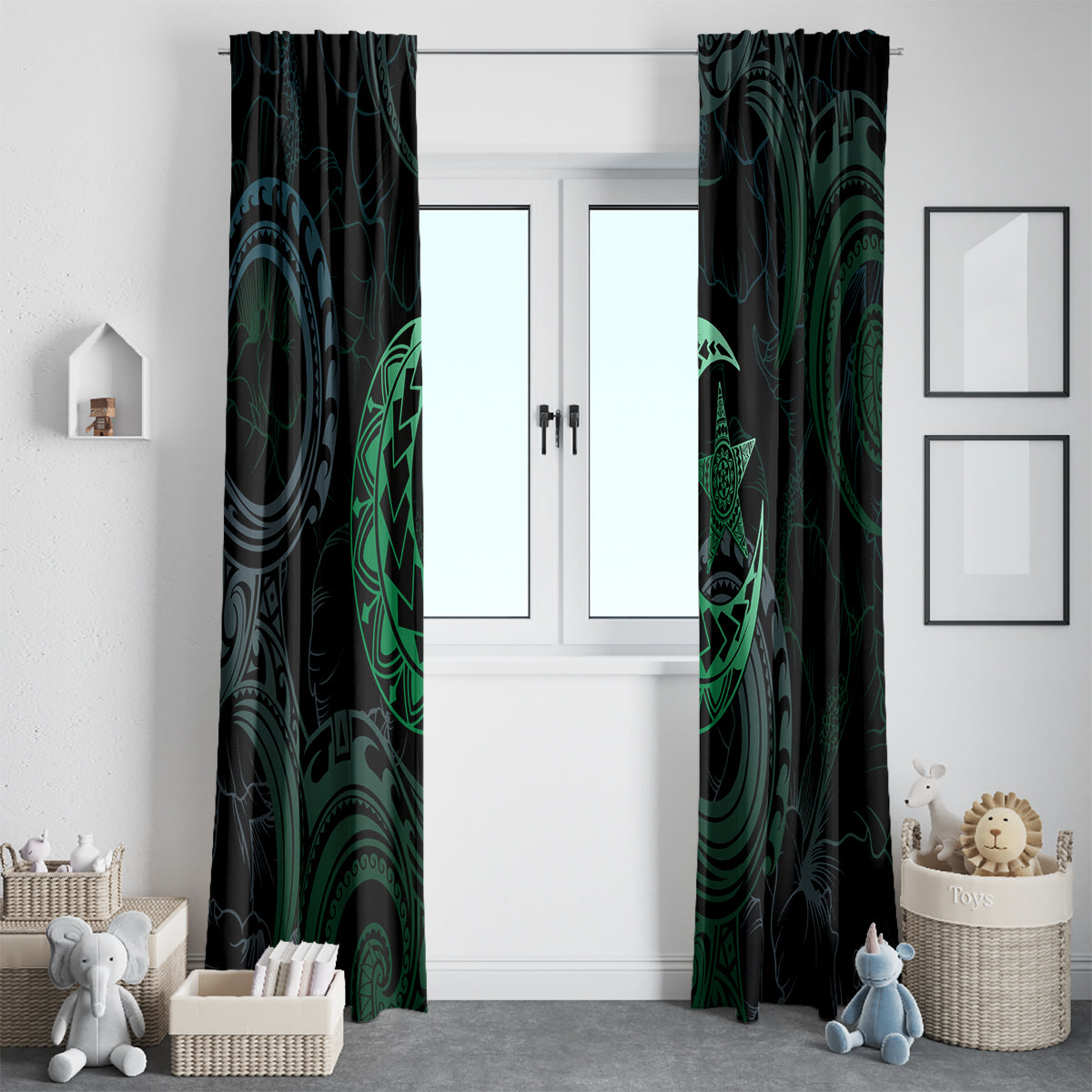 Polynesia Window Curtain With Islam Crescent And Star LT05 - Polynesian Pride