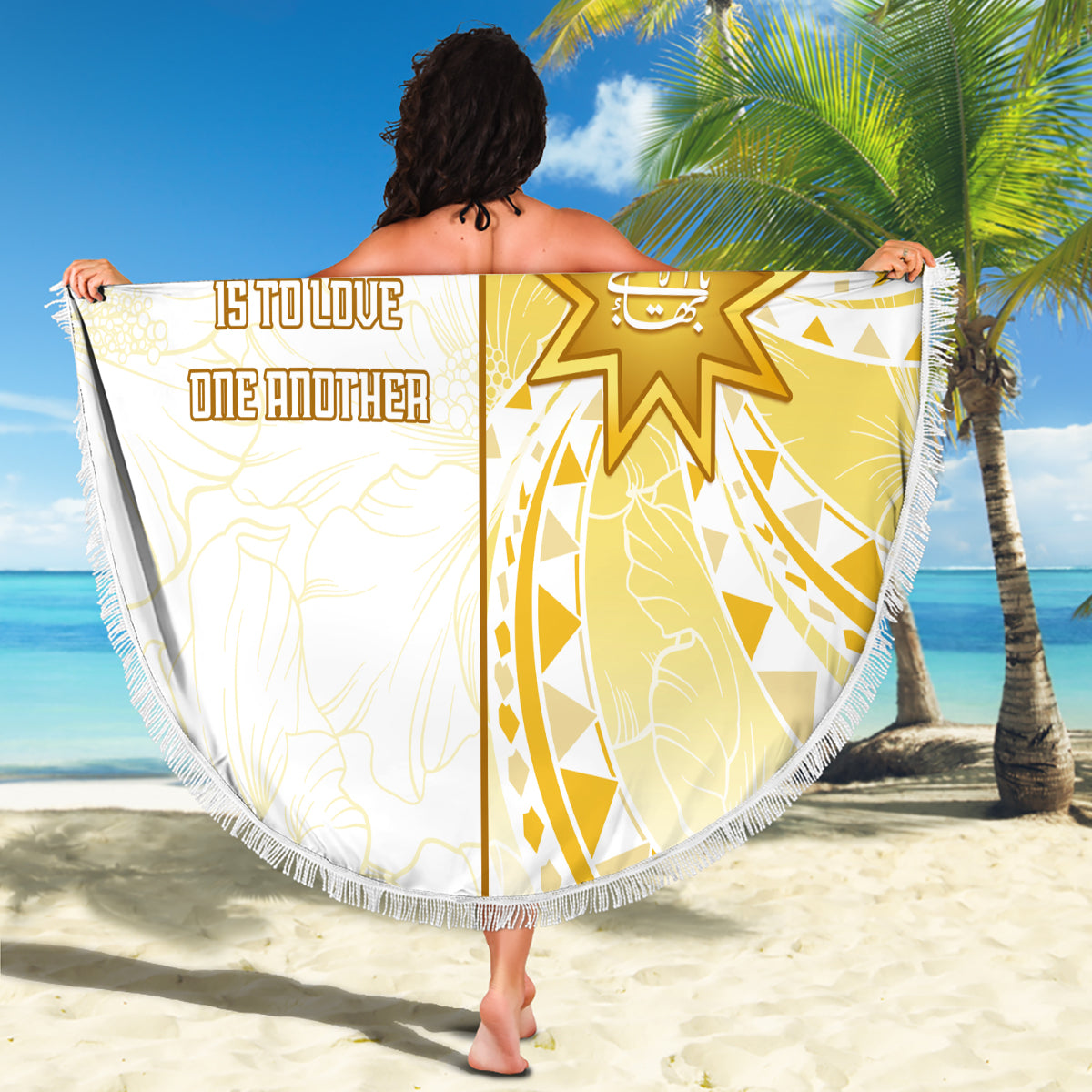 Polynesia Beach Blanket Bahai Faith Symbol LT05 - Wonder Print Shop