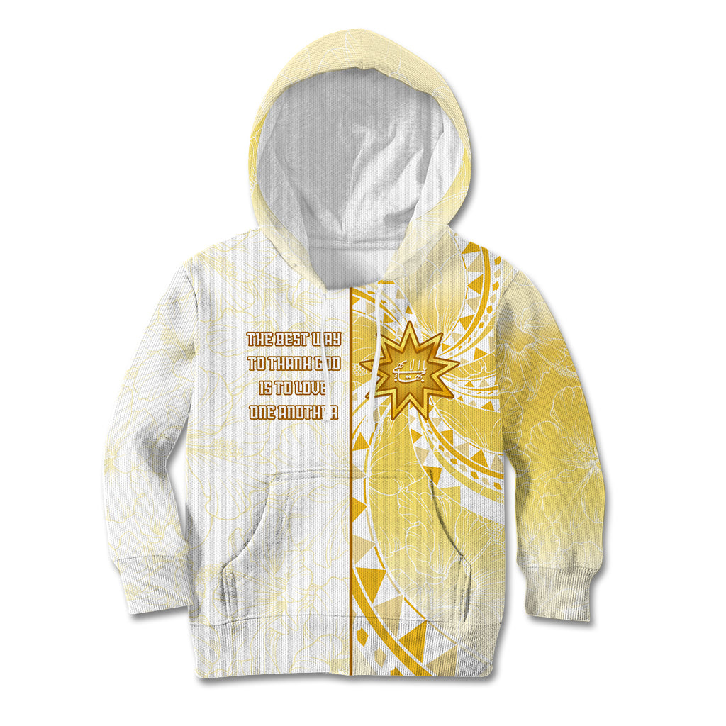Personalised Polynesia Kid Hoodie Bahai Faith Symbol LT05 Hoodie Yellow - Polynesian Pride