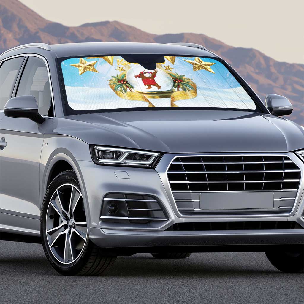 Fiji Christmas Auto Sun Shade Snow Globe With Fijian Santa LT05