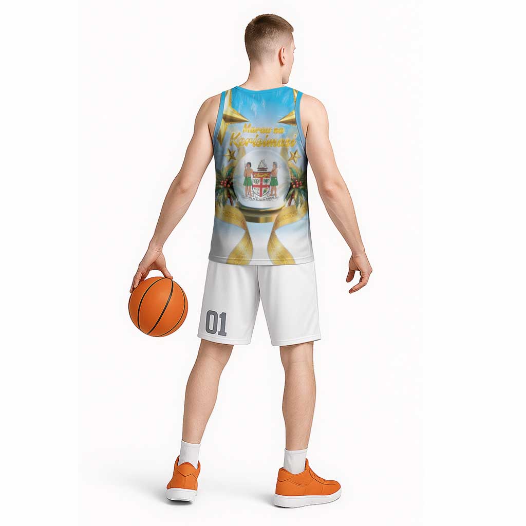 Fiji Christmas Basketball Jersey Snow Globe With Fijian Santa LT05