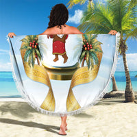 Fiji Christmas Beach Blanket Snow Globe With Fijian Santa LT05