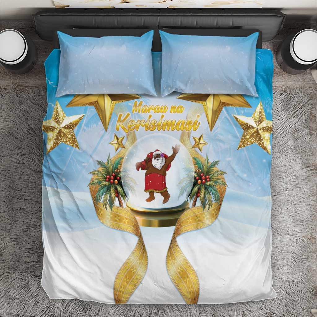 Fiji Christmas Bedding Set Snow Globe With Fijian Santa LT05