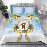 Fiji Christmas Bedding Set Snow Globe With Fijian Santa LT05