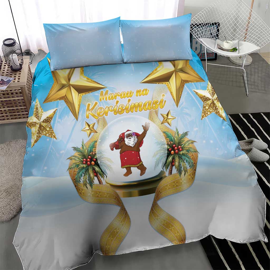 Fiji Christmas Bedding Set Snow Globe With Fijian Santa LT05