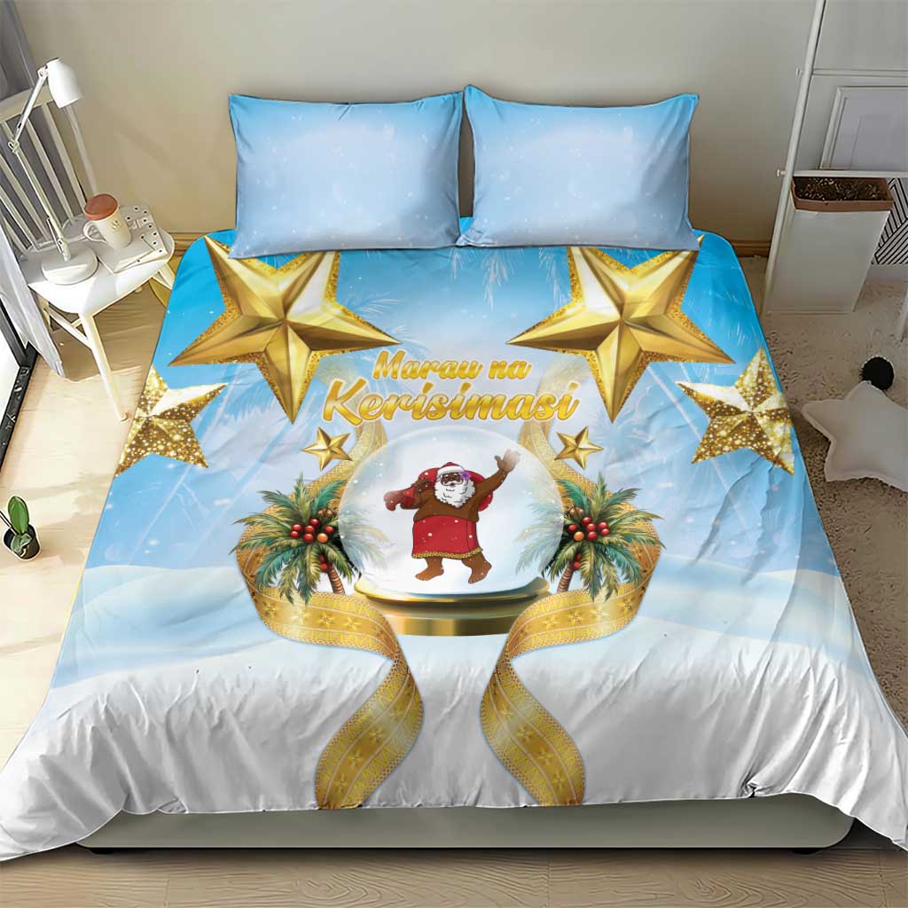 Fiji Christmas Bedding Set Snow Globe With Fijian Santa LT05