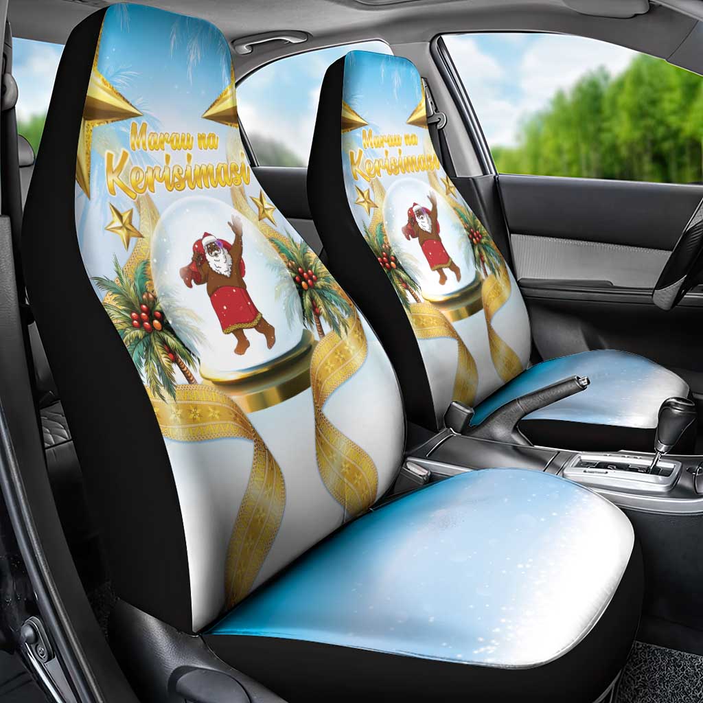 Fiji Christmas Car Seat Cover Snow Globe With Fijian Santa LT05