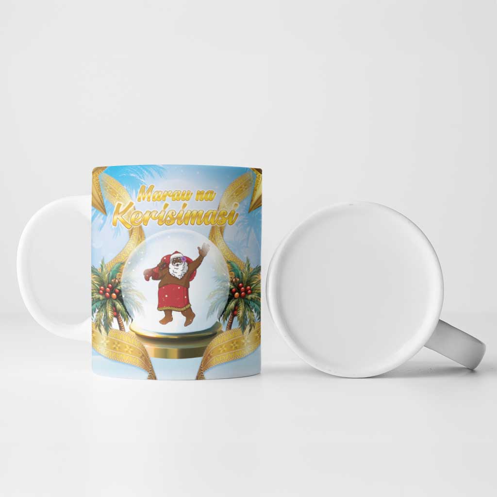 Fiji Christmas Ceramic Mug Snow Globe With Fijian Santa LT05