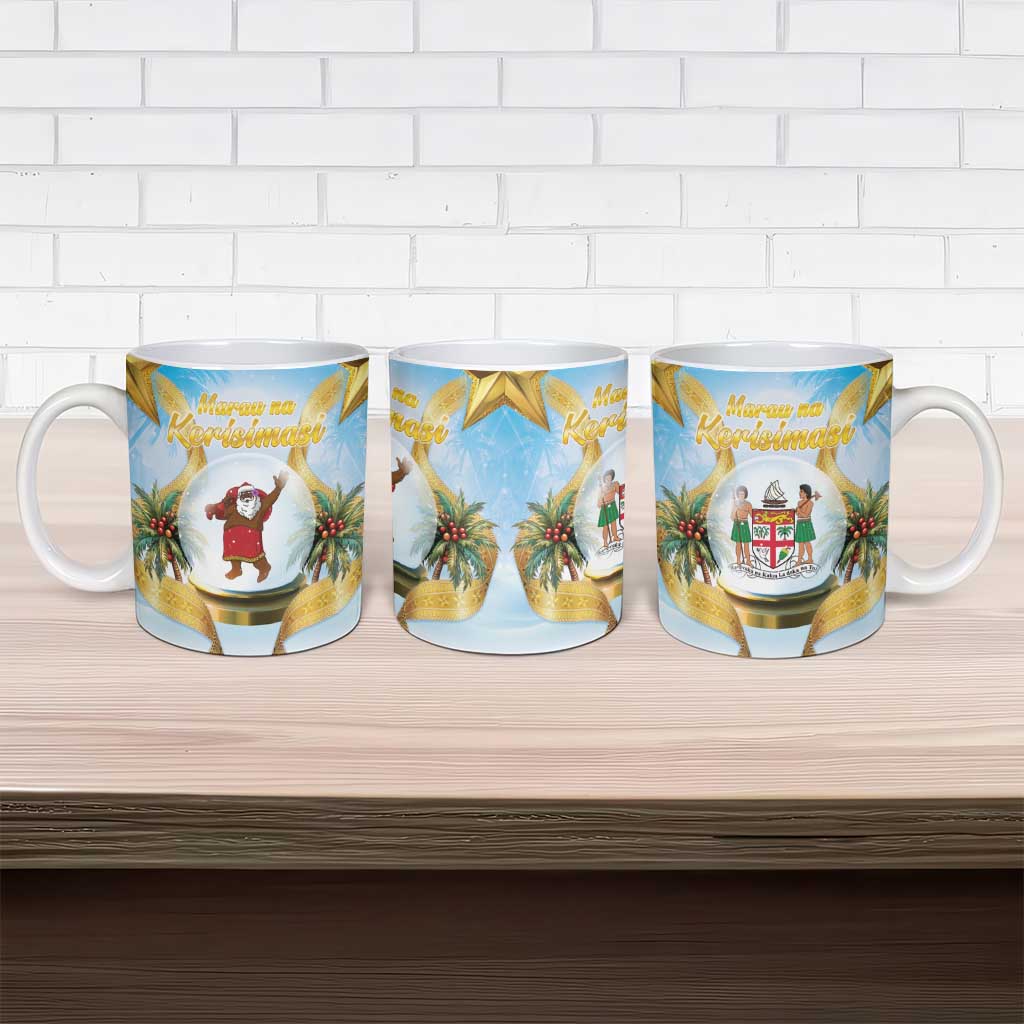 Fiji Christmas Ceramic Mug Snow Globe With Fijian Santa LT05